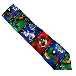LOONEY TUNES Stamp Collection Bugs Bunny, Daffy Duck, etc, necktie